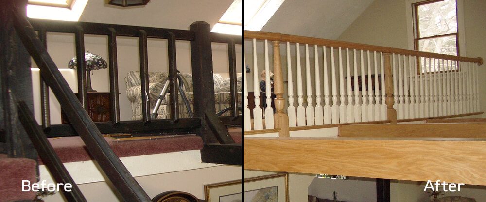 Stairs & Railings - Before and After -JD Rose Company